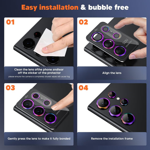 Hoerrye Samsung Galaxy S24 Ultra Camera Lens Protector, Ultra-HD 9H Tempered Glass, Case-Friendly, Anti-Scratch,