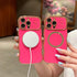 for iPhone 14 Pro Max Case Magnetic, Soft Cute Wave Frame Curly Shape Love Heart Luxury Plating Compatible with MagSafe
