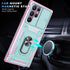 Galaxy S22 Ultra Case, Pink Green Shockproof Impact Resistant with Slide Lens Protective Cover
