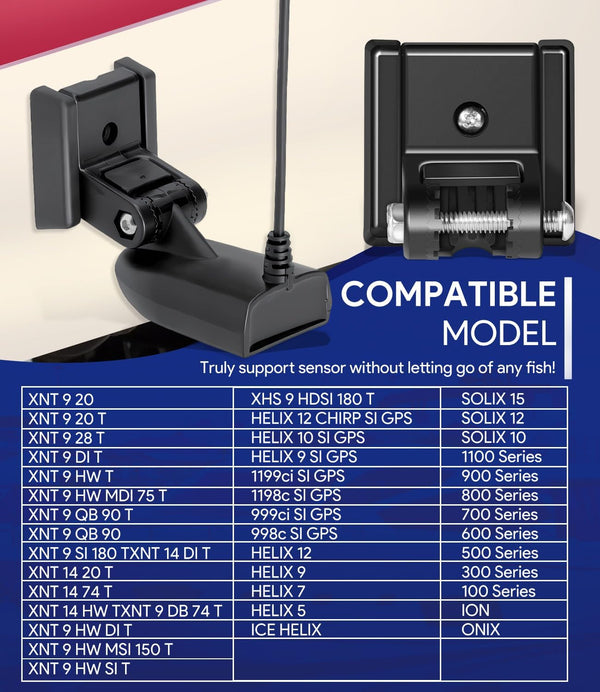 7400931 MHX XNT Transducer Bracket, Transom Mounting Hardware Kit for XHS Model Transducers, Black