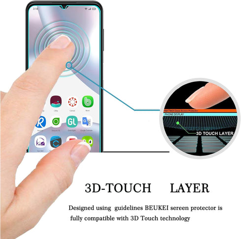 beukei (3 Pack) Compatible for Gabb Phone 3 Pro Screen Protector Tempered Glass, Touch Sensitive,Case Friendly, 9H Hardness