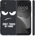 kwmobile TPU Silicone Case Compatible with Samsung Galaxy A03s, Soft Cover - Don't Touch My Phone (White/Black)
