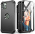 IDweel iPhone 11 Pro Max Case with Tempered Glass Screen Protector, Hybrid 3 in 1 Shockproof Slim Heavy Duty Cover