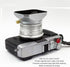 40.5mm Lens Hood for Mirrorless Camera Silver Retro Square Lens Shade Compatible with DSLR and Mirrorless Lenses