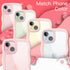 JETech iPhone 15 Case 6.1-Inch, Pink Wave Frame Shockproof Cover for Women & Girls, Clear Hard PC Back.