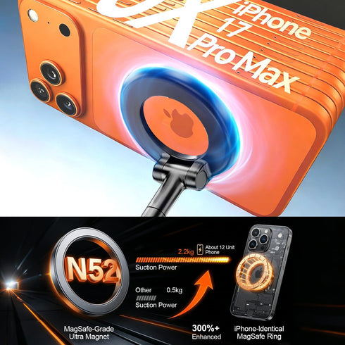 Uprosdik 3000gf 360 17/16/15 Magnetic Car Phone Holder, MagSafe Suction, Adjustable Zinc Alloy Mount
