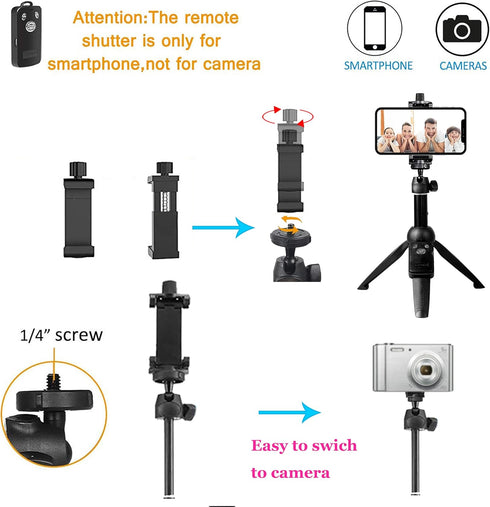 bluehorn Selfie Stick, Portable 40 Inch Aluminum Alloy Selfie Stick Phone Tripod with Wireless Remote Shutter,
