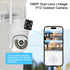 Dosilkc 1080P 360 PTZ Outdoor Security Camera, Dual Lens Linkage Wireless WiFi Cameras for Home Security, View Auto