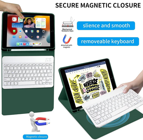 KENKE Case with Keyboard for iPad 9th/8th/7th Generation 10.2 inch 2021/2020/2026, Thin & Light Wireless Bluetooth