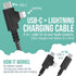 Smartish 2 in 1 USB C to USB C/Lightning Cable, 6 Foot Fabric Wrapped Fast Charging Cable for iPhone, Galaxy, Pixel