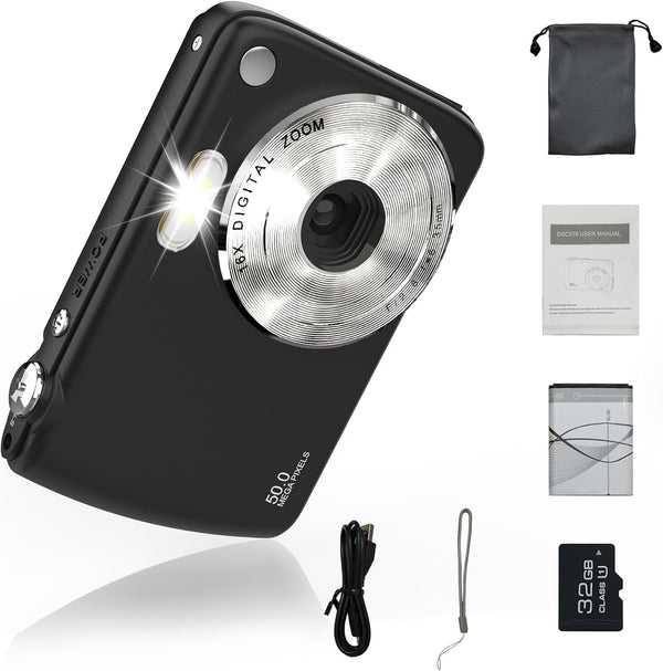 YingCheng Digital Camera, Kids Cameras for 50MP FHD 1080P, Digital Point and Shoot