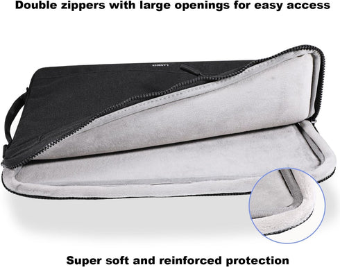 LANDICI 360° Protective Laptop Sleeve Case 14 15 Inch, Waterproof Slim Computer Cover Bag Compatible with MacBook Air