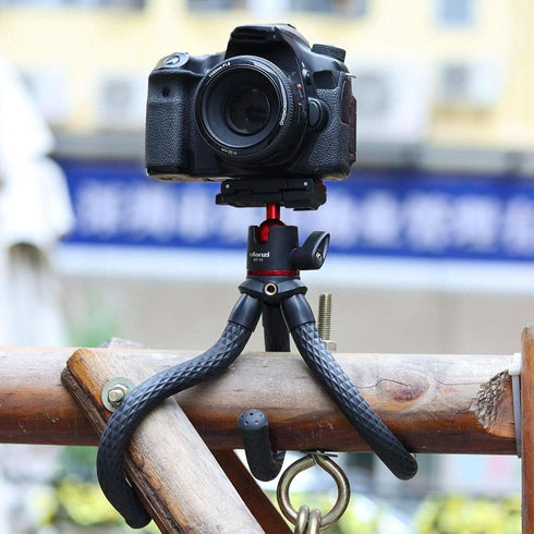 ULANZI Camera Tripod, Mini Flexible Stand with Hidden Phone Holder, 1/4'' Screw for Universal Cameras