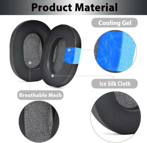 Adhiper Replacement Earpads for Sony WH-1000XM5, Soft Cooling Gel and Memory Foam Headphone Earpads (Black)
