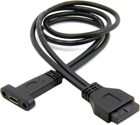 cablecc Single Port USB 3.1 Type C USB-C Female to USB 3.0 Motherboard 19pin Header Cable, 40cm