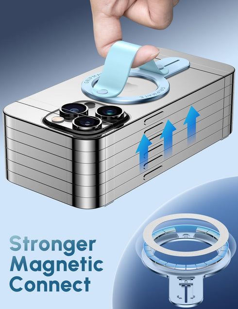 GripMate 17 16/15/14/13/12,Blue for Magsafe Phone Grip for iPhone - Magnetic Phone Ring Holder Detachable for iPhone