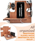 Greta Oto Wood Phone Docking Station for Men | Nightstand Bedside Desk Organizer | Best Personalized Idea for Father's
