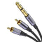 MOSWAG Gold-Plated 6.35mm Male TRS Stereo Plug to 2 RCA Phono Male Audio Y Splitter Cable, Connector Wire