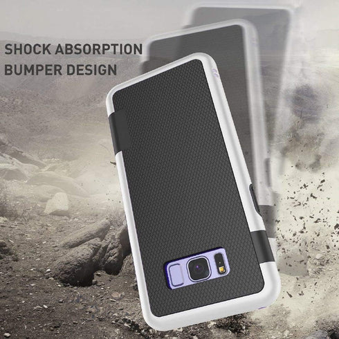 Jeylly Galaxy S8 Case with 2 Pack HD Soft Screen Protector, Ultra Slim One-Piece Anti-Slip Rugged Soft TPU Bumper