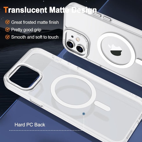 Hython Magnetic Translucent Matte Case for iPhone 11, Compatible with MagSafe, 6.1", Thin Slim Fit Shockproof Cover