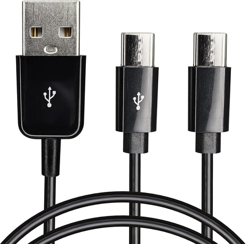 CERRXIAN USB Type C Splitter Charging Cable, 4.9ft 2 in 1 Multi Charging Cable, USB A to 2 x USB Type C