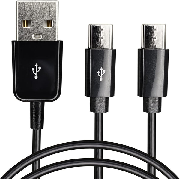 CERRXIAN USB Type C Splitter Charging Cable, 4.9ft 2 in 1 Multi Charging Cable, USB A to 2 x USB Type C