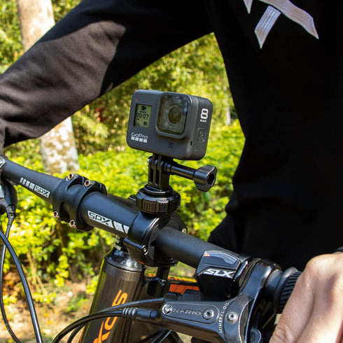 Sametop Handlebar Bike Pole Mount for GoPro Hero 12, 11, 10, 9, 8, 7, 6, 5, DJI Action Cameras - 360° Rotation