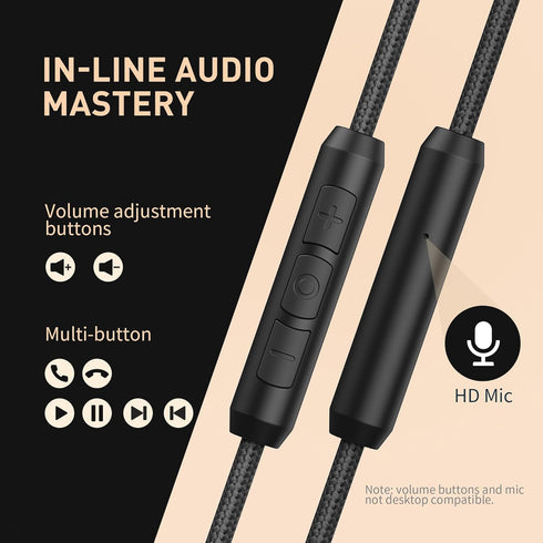 3.5mm AILIHEN Wired Headphones with Microphone, Over-Ear Foldable Corded Head Phones with Volume Control Jack for Teens