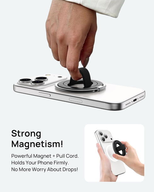 SODI 17/16/15/14/13/12 Magnetic Ring for Phone, Detachable Finger Strap Magnetic Phone Grip, Strong Magnet Phone Ring