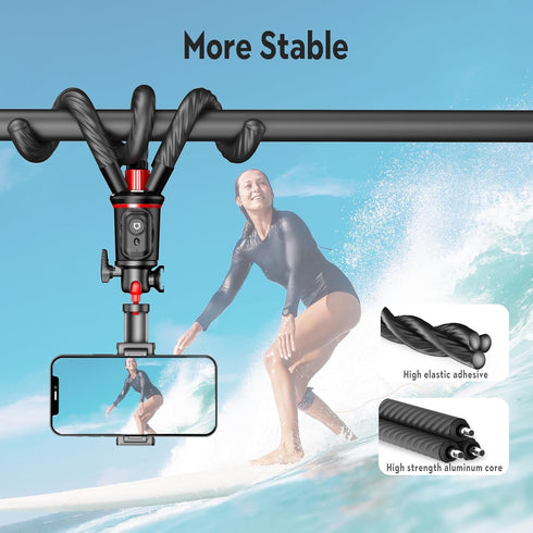 Fotopro 360 Flexible Phone Tripod, Mini Camera Tripod with Wireless Remote Phone Holder, Rotation Extendable Phone