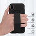 LAUDTEC Silicone Kickstand Case for iPhone X/XS - Flexible Soft Liquid Silicone Cover with Hand Strap and Metal Stand