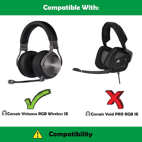Cooling Replacement Earpads Cushions Compatible with Corsair Virtuoso RGB Wireless SE Gaming Headset Ear Pads with Cooling Gel Layer