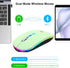 HOTLIFE Wireless Mouse - Slim Rechargeable Bluetooth Mouse, Ergonomic Design, Noiseless with USB Receiver