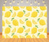 CORFOTO 9x6ft Summer Fabric Lemon Pattern Backdrop Yellow Lemons Slices Green Leaves Citrus Pattern Photography