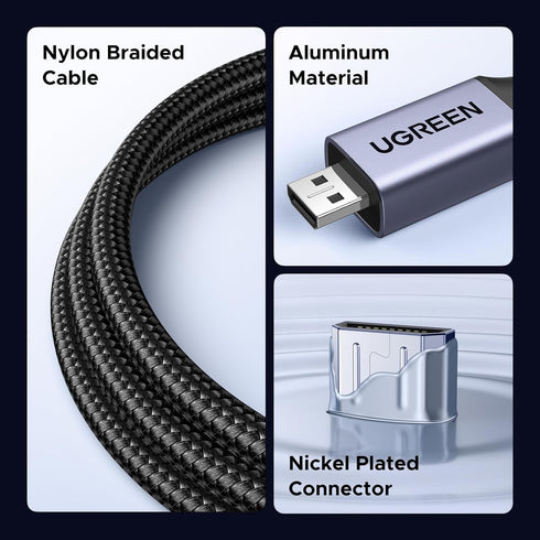 UGREEN 8K@60Hz 10K 4K@240Hz 2.1 3D Dolby 48Gbps, 5/Pi 500/Camera/Portable 0.8FT Micro HDMI to HDMI Adapter, Micro HDMI
