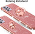 Samsung Galaxy A52 5G Case by nancheng, Cute Slim TPU Silicone with Kickstand, Bling Diamond Ring & Strap (Rose Gold)