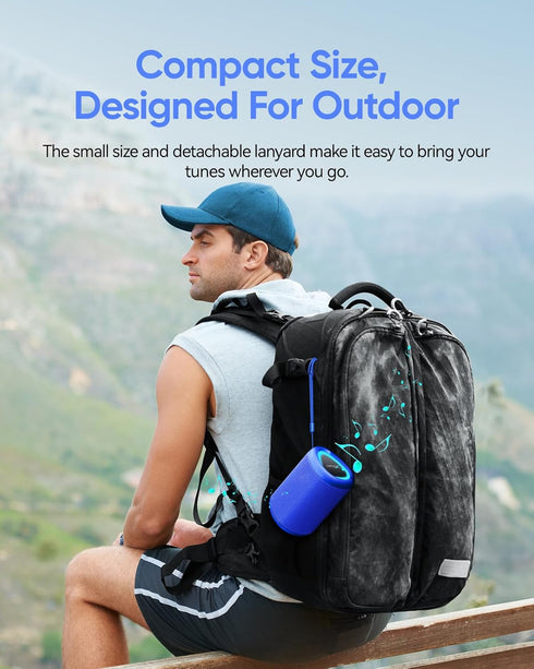 Portable Bluetooth Speaker with Lights, Crystal Clear Sound, IPX5 Waterproof, All Day Playtime, Bluetooth 5.3, TWS