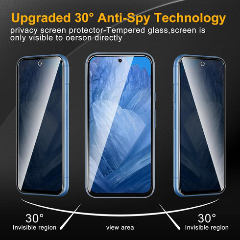 3 Pack Privacy Screen Protector for Google Pixel 8a with Camera Lens Protector, Anti Spy