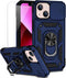 iPhone 13 Mini Case with Camera Lens Cover, HD Screen Protector, Military Grade Drop Protection, Kickstand (Navy)
