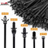 Xislet 160Pcs Universal Push Mount Cable Zip Tie Compatible with Cars Boat Trailer Polaris UTV Side By Side Jeep Wrangler Nylon Self Locking Cable Strap for Engine Bay Wire Harness Restraint Ties by Xislet