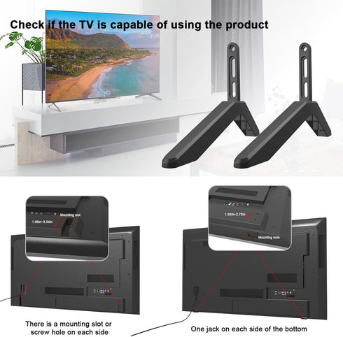 Generic 3265 Inch TV Base Feet Universal Stand Legs, Adjustable Support Brackets, Heightening Mount | Stable Upgraded