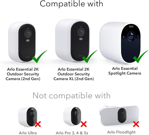 Wasserstein Solar Panel for Arlo Essential 2K Outdoor Security Camera (2nd Gen) / XL (2nd Gen) & Essential Spotlight
