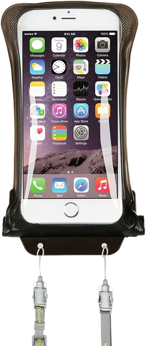 AquaVault 100% Waterproof Floating Smartphone Case & Money Pouch, Fits All Phones, Adjustable Neck Strap (Black)