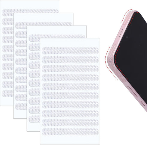 Sibba Cell Phone Grip Tape Strips 40 PCS Transparent Rubber Non-Slip Side Sticker