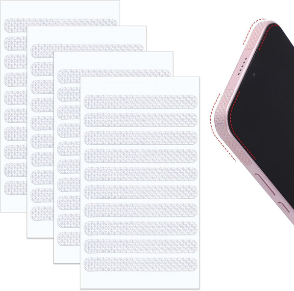 Sibba Cell Phone Grip Tape Strips 40 PCS Transparent Rubber Non-Slip Side Sticker