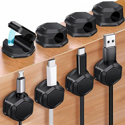 Arecobticy Cord Clip Desktop Cable Organizers for Desk Nightstands and Various Electronic Devices Desk Cord Holder