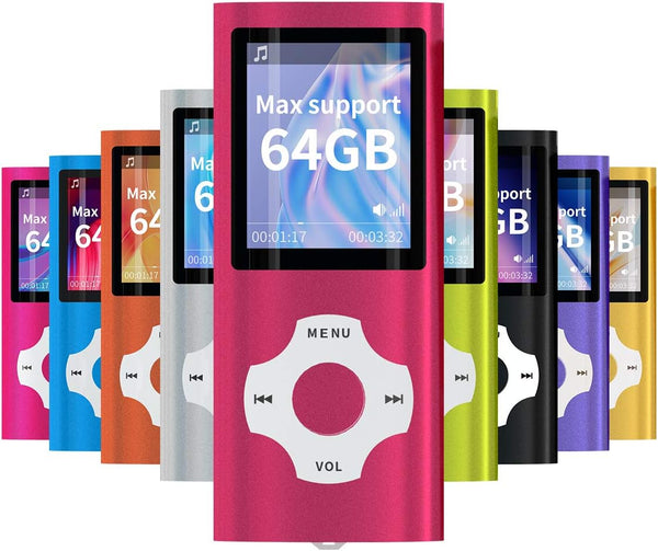 Red Digital MP3 / MP4 Player (Max Support 64 GB) with Photo Viewer, E-Book Reader, Voice Recorder, and FM Radio