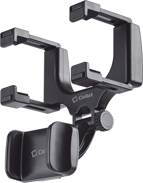 Cellet Vehicle Rear View Mirror Phone Holder Mount Universal Smartphone Cradle Compatible with iPhone Samsung