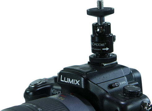 Hot Shoe Mount Adapter 1/4" Mini Ball Head Ring Light Adapter for Cameras, Camcorders, GoPro, LED Video Light