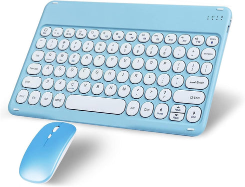 Wireless Bluetooth Keyboard and Mouse Combo, Portable Mini Slim Ergonomic Travel Set for iPhone iPad Mac